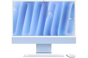 Apple iMac All-in-One Desktop-Computer mit M4 Chip mit 8 Core CPU und 8 Core GPU: 24" Retina Display, 16 GB gemeinsamer Arbeitsspeicher, 256 GB SSD Speicher, passendes Zubehör; Blau