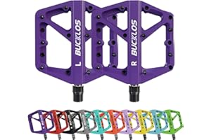 AEYINO MTB Pedals Flat Mountain Bike Pedals Road Bike Large Platform Nylon Non-Slip Pedal for Adult Bicycle Gravel Bike/Hybrid Bike 9/16"