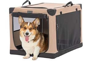 Petsfit Pudełko dla psów, składane, regulowane obięcie materiałowe ze spiralną rurką, materiał do transportu dużych i średnich małych psów, łatwy do przechowywania