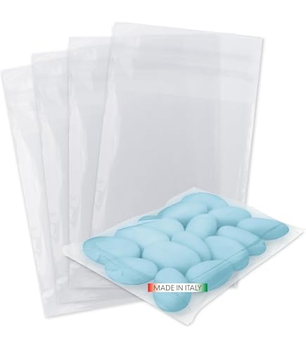 200 Sacchetti Autoadesivi Di Cellophane 8x10 Cm - Trasparenti, Per Confetti, Caramelle, Biscotti, Ideali Per Matrimoni E Feste