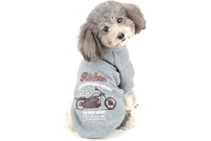 Ranphy Suéter de perro pequeño suéter de lana sudadera de invierno para niña niño sudadera con capucha cálida para cachorros, camisa deportiva para clima frío, gris XL