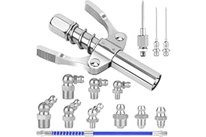 HIMOMO Pistola De Engrase Boquilla con 30 Cm Manguera, 60 Piezas Engrasadores De Grasa, Acoplador para Pistola Engrasadora para Todo Tipo De Pistola Engrasadora