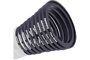 AMOPOFO 9 Stück 40.5-49mm/49-52mm/52-55mm/55-58mm/58-62mm/62-67mm/67-72mm/72-77mm/77-82mm Filterring Adapter-Set,Objektivfilter Step up Ring kompatibel Alle Marken ND CPL UV Metall Filter