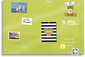 Cuadros Lifestyle Markerboard/Magnettafel/Whiteboard aus Acrylglas inkl. Boardmarker und 10 Supermagneten, Größe:90x60 cm, Farbe:Hellgrün