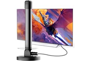 SZKALAK Indoor TV Aerial with Magnetic Base – 360° Reception Freeview Compatible Digital HDTV Antenna – Supports DVB-T2, Full HD & 4K Ultra HD – Smart TV Aerial with 3m Coaxial Cable