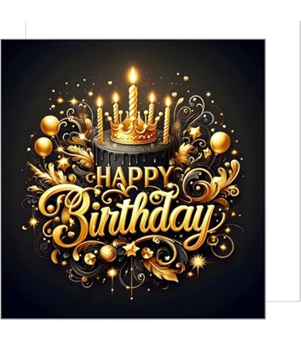 Edition Seidel GQ133 Carte D'anniversaire Carrée De Qualité Supérieure Avec Enveloppe Pour Homme Et Femme