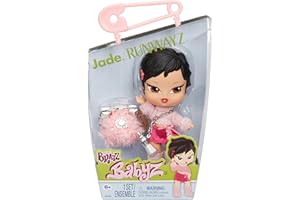 Bratz Babyz Runwayz Doll - Jade - 1 Collectible Fashion Doll with Stylish Outfit, Cute Baby Doll with a Necklace That Doubles as a Keychain - Kids Toy - Great for Ages 6 and Older