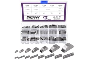 Swpeet 211Pcs Metric Woodruff Key Assortment Kit med 15 storlekar Woodruff Semicircle Keys Half Moon Keys Keyway Axel Vevaksel Parallella drivakselnycklar för fästelement Vevaksel för mekanisk industr