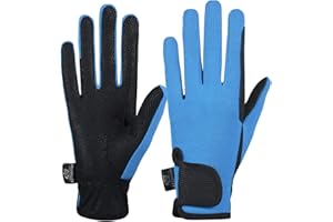 AFE Ladies Horse Riding Gloves Track Fabric Gloves Synthetic Leather Equestrian Black Stretch Fabric Pink Purple Lilac