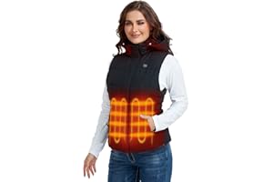 ORORO Women's Heated Gilet with 90% Down Insulation and Detachable Hood Heated Vest for Women with Battery Pack