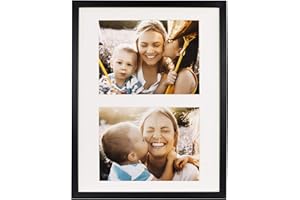 BD ART Ramka na zdjęcia, 28 x 35 cm, galeria zdjęć, z passe-partout i 2 wycięciami na zdjęcia 15 x 20 cm, czarna