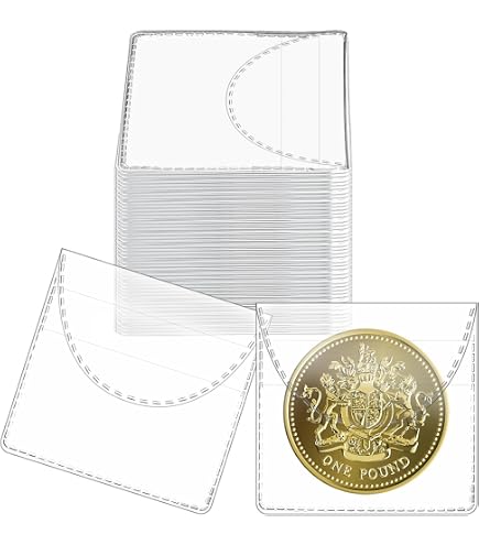 50 Custodi Trasparenti Per Monete Con Tasca Singola – Buste In PVC 5,5x5,2 Cm Per Collezionismo, Banconote, Gioielli E Piccoli Oggetti