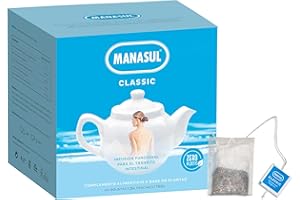 HE MANASUL MANASUL Classic - Infusión Laxante a base de Sen, Melisa, Menta, Regaliz y Anis Verde, 100% Natural sin Conservantes ni Añadidos. Caja de 100 Bolsitas.