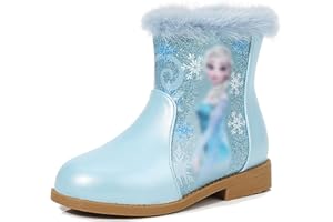 YOSICIL Stivali Invernali Bambine e Ragazze Scarponcini Pelle Bambina Scarpe Principessa Stivaletti Caldo Frozen Partito Paillettes da Ragazza Antiscivolo Pelle Bootie Ragazze