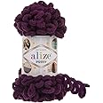 Alize Puffy Knitting Yarn 100 g, Patented Innovation, Loop Knitting without Needles, Colour: 111 Plum