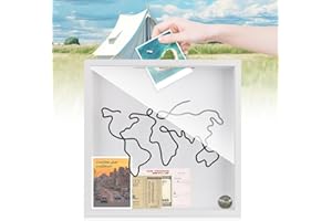 HEYZEIBO Scatola per archivio avventura, da viaggio, per decorazione da parete e tavolo, per biglietti e vetrine