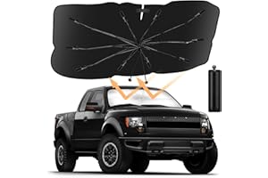 SEACHRGIF Parasol Coche Delantero,Parasol Paraguas Coche Actualizado Quitasol Coche Delantero Protección UV y Bloqueo Térmico para la Mayoría de Los Coches (145×85 cm)
