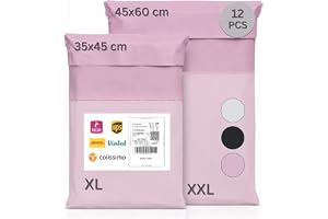Zenacasa - 12 Vinted paketfraktpåsar - Storlek XL/XXL - Slitstarka, ogenomskinliga och vattentäta plastkuvert