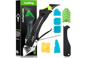 SENTOO Silikonentferner Silikon Abzieher Silikonentferner Werkzeug Set 5 in 1 Stainless Steel Fugenmesser 6 Auswechselbar Silikonpads Dichtungsdüse ​für Küche Bad Boden Spüle Fenster Abdichtung