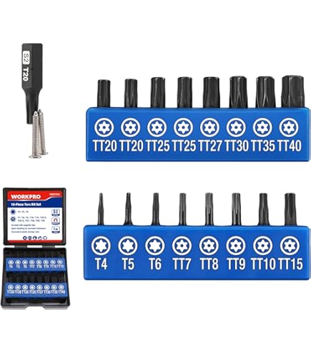 Set Chiavi Torx A Brugola 9pz Medio -Chiave Esagonali Stella Forma L Dal T10 Fino T50 Materiale Acciaio ABS - Foto 5