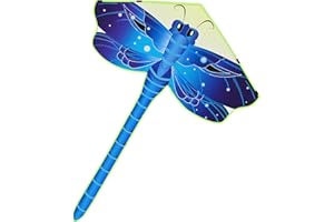 Crogift Dragonfly Kites, Large Kites for Kids Age 8-12 Kids & Adults, Extremely Easy to Fly Best Kites for Beginners Great Beach Toys Gift for Easter (Blue)
