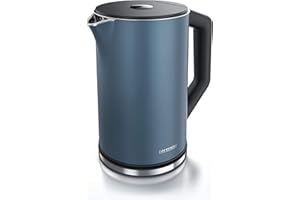 Arendo – Hervidor de Agua Eléctrico de 1,5 litros - Acero Inoxidable - con ajuste de Temperatura de 40°C a 100°C en incrementos de 5 ° - Modelo Elegant - Diseño de doble pared - Libre de BPA