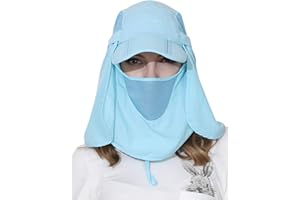 WANYING Unisexo Safari Cap con Protector de Cuello Anti UV Abatible Gorra de Béisbol para Acampar al Aire Libre