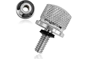 AYNEFY Motorcycle Seat Bolt, Polished Stainless Steel Chrome Plated 1/4"-20 Thread Seat Screw with Retention Clip for Road King Touring Models