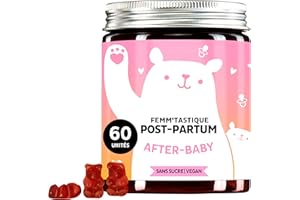 Gummies Post Partum - Végan & Sans Sucre - 60 Gummies - Acide Folique, Fer, Zinc et Sélénium - Formule Hautement Dosée pour l'Allaitement - 15 Jours - Bears with Benefits