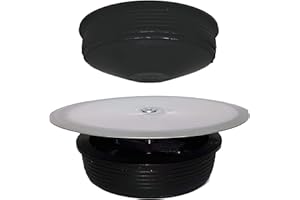 ONIART DISTRIBUZIONE ITALIA Oniart Tappo ad Espansione. Copripozzetto per Sifoni a Pavimento Bagno - Diam. 100mm, Piattello Cromato 140mm - Nero