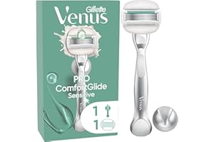 Gillette Venus Rasoir Pour Femmes Pro ComfortGlide Sensitive, Manche Réutilisable, Cartouche De Recharge A 5 Lames Et Bande Lubrifiante Contre La Peau Sèche, Rasage Doux Même Des Peaux Sensibles