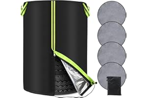 ‎MAXEARN MaxEarn Ø80cm x H117cm Auto Reifentasche mit 4 Filzmatten, Universale Reifenabdeckung für 4 Reifen, 210D Oxford Aufbewahrung Tasche mit Reflektierende Streifen, Autoreifen Hülle W/Reißverschluss