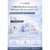 YUES Diş Beyazlatma Seti, 32 LED Işıklı Şarjlı Ağızlık, 4 Adet Beyazlatıcı Jel Kalemi, Renk Skalası ve Seyahat Kutulu Ev Tipi
