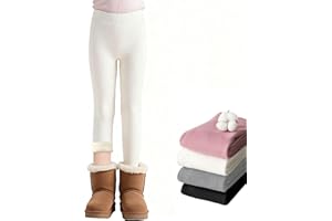 Baogaier Thermique Leggings en Polaire pour Filles, Doublés d'hiver Collant Pantalon, Couleur Unie Élastique Chaud Épaissie Pantalons Longs Hiver Legging Vêtements Enfants pour 6-12 Ans