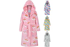 DiaryLook Bademantel Kinder für Mädchen, Flauschiger Fleece Morgenmantel Kuscheliger Kinderbademantel, Bathrobe, Robe, 8 9 10 11 12 13 14 Jahre