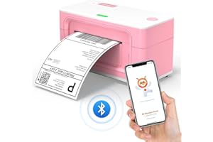 MUNBYN 2025 Imprimante Etiquette Bluetooth 4x6, Imprimante Thermqiue Etiquette avec Vitesse d'impression 150mm/s -Via USB Bluetooth, pour Colissimo, UPS, Amazon, Ebay, Shopify, Rose