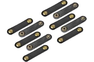 sourcing map Läder Kabel Slips Läder Lanyard Organizer 63x16mm Kabel Remmar Kabel Läder Clips Svart Hörlurskabel Hantering fö