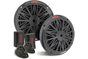 200 Watt Marine Boat Speaker System Weather Proof Dual 2 Way 6.5 Inch Outdoor Speakers w/ 85Hz-6kHz Frequency Response, Heavy Duty 8oz Magnet Structure - Pyle PLMR6KB (Black, Pair)