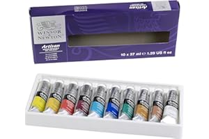 Winsor & Newton Artisan 1590270 - Set di colori ad olio, alta concentrazione di pigmenti, buona copertura e resistenza alla luce, 10 colori ad olio in tubetti da 37 ml