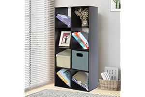 PACHIRA E-COMMERCE PACHIRA 8 Cube Wood Bookcase Dark Brown, 2 * 4 Stackable Cube Storage Unit Freestanding Bookshelf Storage Shelf For Books CDs Clothes Toys Storage Cube Unit For Living Room Bedroom Hallway Office