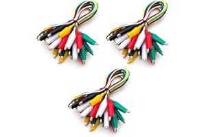 ANATI 30 Stück Krokodilklemmen mit Kabel, Prüfleitungen mit Krokodilklemmen Doppelendige Messleitung, Krokodilklemmen Messkabel (50 cm)