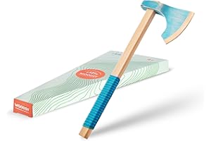 WOODSY ® Spielzeug Axt | 42 cm lang Echtholz aus Buche | Wikinger Kinder Axt Spielzeug Wikinger Kostüm Fasching