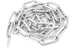 DQ-PP Stahlkette Stahl C15 – 8mm – 10m – Langgliedrig C2 – Verzinkt – DIN 5685 – Absperrkette – Metall – Rundstahlkette – Eisenketten – Absperrketten – Zurrketten