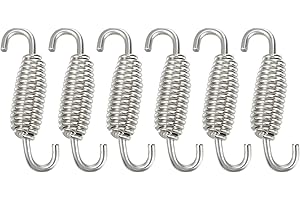 A ABSOPRO 6 Stück Auspuff Feder Auspufffedern Motorrad Edelstahl Schalldämpfer Auspuffrohr Federn 55mm
