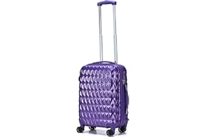 RMW Suitcase Large Hard Shell | Trolley Suitcases | 3 Digit Combination Lock| 4 Dual Spinner Wheels | Lightweight | Hold Check in Luggage | Aluminum Telescopic Handle (Purple, Cabin 20")