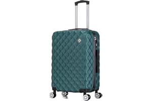 Preston Morgan Medium Suitcase on 4 Dual Spinner Wheels Super Lightweight ABS Hard Shell Hold Check in with Built-in TSA Lock (Forest Green, 75L)