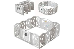 GÉNÉRIQUE Parc Bébé Modulable 180x180 CM – Entreprise Française - Grand Parc Bébé Pliable Gris et Blanc – Aire de Jeu Sécurisée pour Enfant – Parc Facile à Installer - Parc bebe XXL