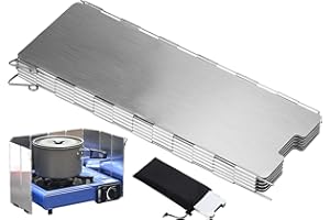 CHJIEJIE Winfred, protezione antivento in alluminio, per fornelli a gas/da campeggio, con 10 lamelle, leggero e pieghevole, per esterni, fornelli da campeggio, fornelli a gas