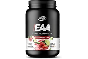 ‎WEHLE SPORTS Wehle EAA Pulver 500g – Amino-Pulver mit 8 essentiellen Aminosäuren, vegan, ohne Zucker, Erdbeer-Limette Geschmack