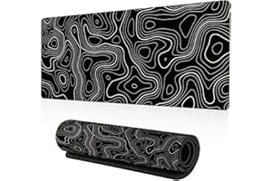 HOAAIGO Alfombrilla de Ratón para Juegos-800x300x2mm-Tapete de Escritorio Extendida Estera de Ordenador, Grande Gaming Mouse Pad con Base de Antideslizante para Jugadore/Oficinas/Hogares (Terreno Negro)